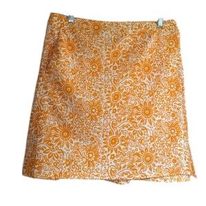 Rip skirt wrap pockets sunny Floral print Orange Skirt medium